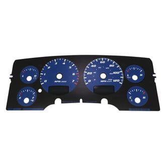 US Speedo® - Daytona Edition Gauge Face Kit with White Night Lettering Color, Blue, 120 MPH, 7000 RPM
