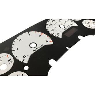 US Speedo® - Daytona Edition Gauge Face Kit with White Night Lettering Color, White, 120 MPH, 5000 RPM