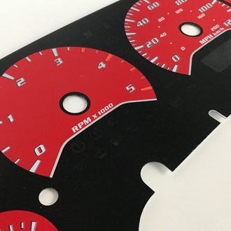 US Speedo® - Daytona Edition Gauge Face Kit with White Night Lettering Color, Red, 120 MPH