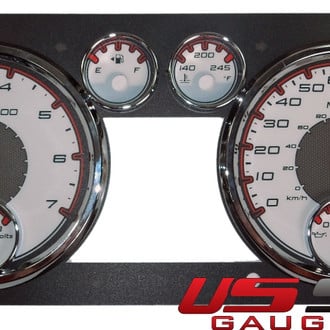 US Speedo® - Daytona Edition Gauge Face Kit with White Night Lettering Color, White, 200 KMH
