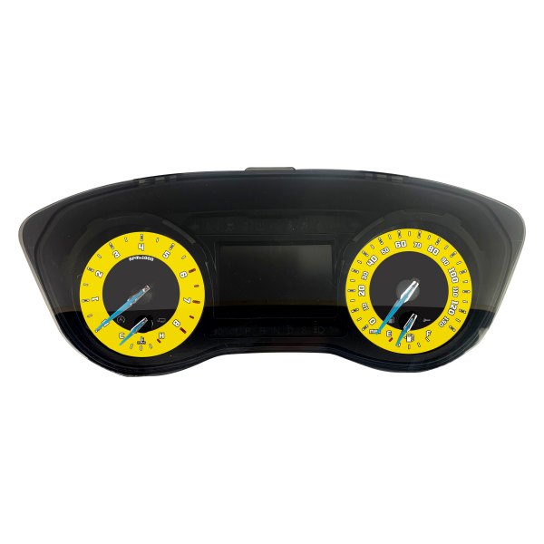 US Speedo® - Daytona Edition Gauge Face Kit, Yellow, 130 MPH