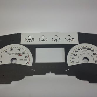 US Speedo® - Daytona Edition Gauge Face Kit with OEM Night Lettering Color, White, 220 KMH, 7000 RPM