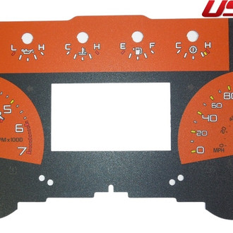 US Speedo® - Daytona Edition Gauge Face Kit with OEM Night Lettering Color, Orange, 220 KMH, 7000 RPM