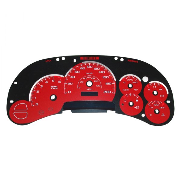 US Speedo® - Daytona Edition Gauge Face Kit with Blue Night Lettering Color, Red, 120 MPH