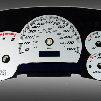 US Speedo® - Daytona Edition Gauge Face Kit, Silver, 120 MPH