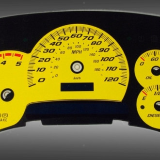 US Speedo® - Daytona Edition Gauge Face Kit, Yellow, 120 MPH