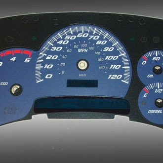 US Speedo® - Daytona Edition Gauge Face Kit, Blue, 120 MPH