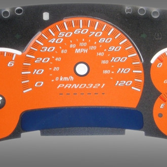 US Speedo® - Daytona Edition Gauge Face Kit, Orange, 120 MPH