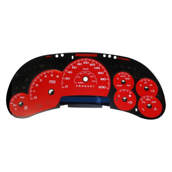 US Speedo® - Daytona Edition Gauge Face Kit with Blue Night Lettering Color, Red, 120 MPH