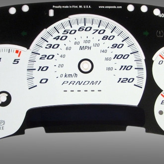 US Speedo® - Daytona Edition Gauge Face Kit, White, 120 MPH