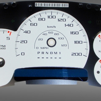 US Speedo® - Daytona Edition Gauge Face Kit, White, 200 KMH