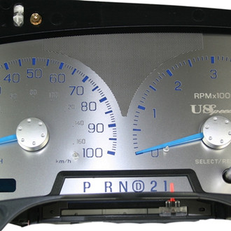 US Speedo® - Stainless Steel Gauge Face Kit with Blue Numbers