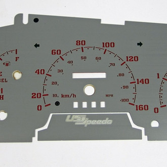US Speedo® - Stainless Steel Gauge Face Kit with Red Numbers