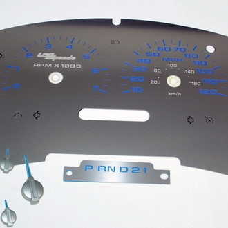 US Speedo® - Stainless Steel Gauge Face Kit with Blue Numbers