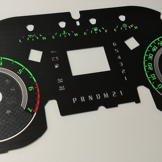 US Speedo® - Stainless Steel Gauge Face Kit with Green Numbers