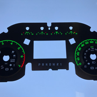 US Speedo® - Stainless Steel Gauge Face Kit with Green Numbers