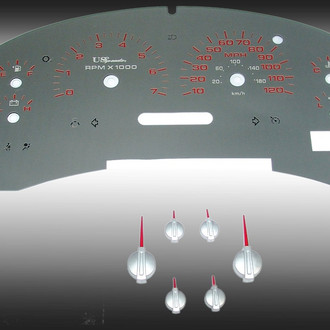 US Speedo® - Stainless Steel Gauge Face Kit with Red Numbers