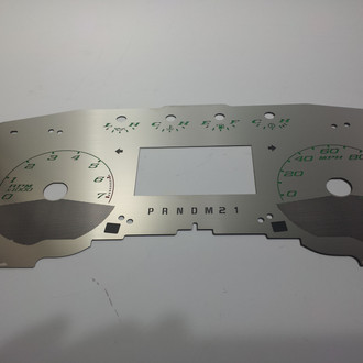 US Speedo® - Stainless Steel Gauge Face Kit with Green Numbers, 120 MPH