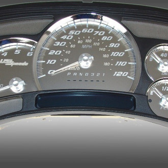 US Speedo® - Stainless Steel Gauge Face Kit with White Numbers, 120 MPH