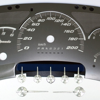 US Speedo® - Stainless Steel Gauge Face Kit with White Numbers, 120 MPH