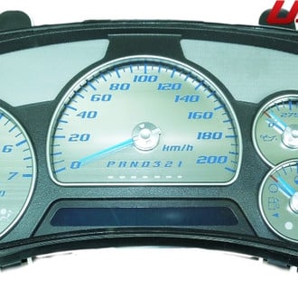 US Speedo® - Stainless Steel Gauge Face Kit with Blue Numbers