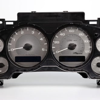 US Speedo® - Stainless Steel Gauge Face Kit with White Numbers, 120 MPH