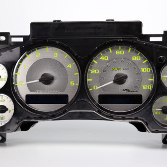 US Speedo® - Stainless Steel Gauge Face Kit with Yellow Numbers, 120 MPH