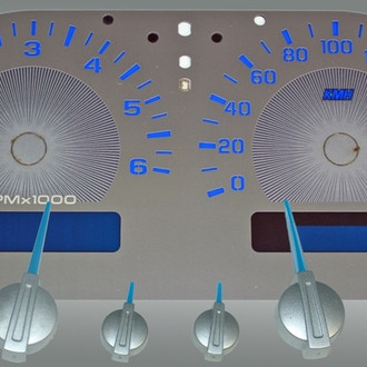 US Speedo® - Stainless Steel Gauge Face Kit with Blue Numbers, 6000 RPM