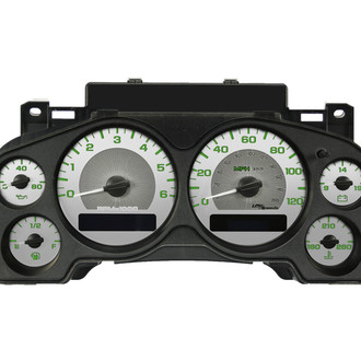 US Speedo® - Stainless Steel Gauge Face Kit with Green Numbers, 120 MPH, 6000 RPM