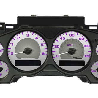 US Speedo® - Stainless Steel Gauge Face Kit with Purple Numbers, 120 MPH, 6000 RPM
