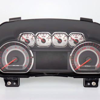 US Speedo® - Stainless Steel Gauge Face Kit with Red/Red Numbers, 140 MPH