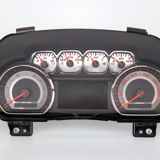 US Speedo® - Stainless Steel Gauge Face Kit with Red/Red Numbers, 140 MPH