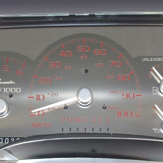 US Speedo® - Stainless Steel Gauge Face Kit with Red Numbers, 100 MPH