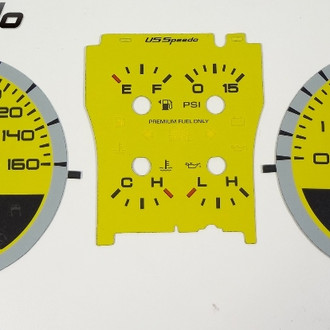 US Speedo® - Daytona Edition Gauge Face Kit, Yellow, 260 KMH, 7000 RPM