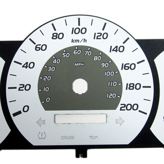 US Speedo® - Daytona Edition Gauge Face Kit with Amber Night Lettering Color, White