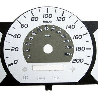 US Speedo® - Daytona Edition Gauge Face Kit with Amber Night Lettering Color, White