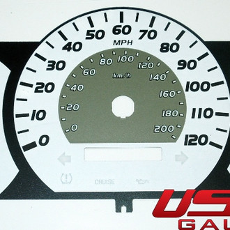 US Speedo® - Daytona Edition Gauge Face Kit with Amber Night Lettering Color, Silver