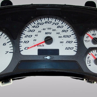 US Speedo® - Daytona Edition Gauge Face Kit with Blue Night Lettering Color, Silver