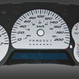 US Speedo® - Daytona Edition Gauge Face Kit with Blue Night Lettering Color, Silver