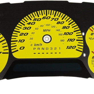 US Speedo® - Daytona Edition Gauge Face Kit with Blue Night Lettering Color, Yellow