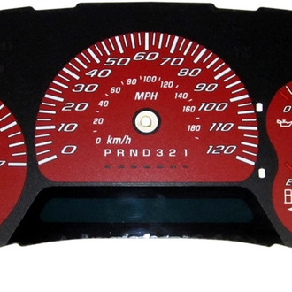 US Speedo® - Daytona Edition Gauge Face Kit with Blue Night Lettering Color, Red