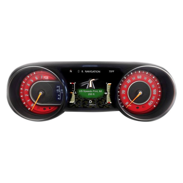 US Speedo® - Daytona Edition Gauge Face Kit, Red, 120 MPH, 7000 RPM