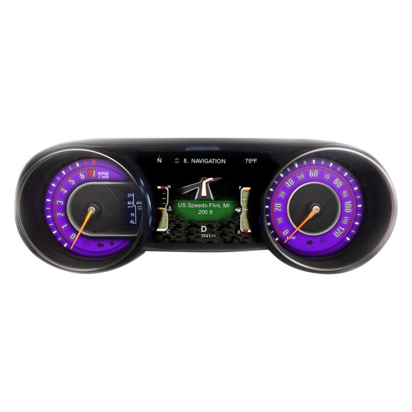 US Speedo® - Daytona Edition Gauge Face Kit, Purple, 120 MPH, 7000 RPM