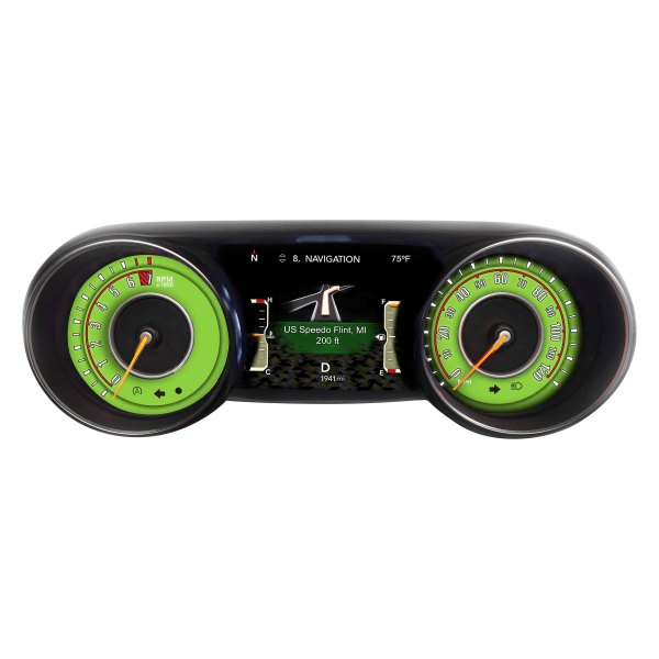US Speedo® - Daytona Edition Gauge Face Kit, Green, 120 MPH, 7000 RPM