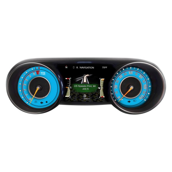 US Speedo® - Daytona Edition Gauge Face Kit, Blue, 120 MPH, 7000 RPM