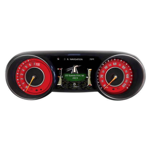 US Speedo® - Daytona Edition Gauge Face Kit, Red, 120 MPH, 7000 RPM