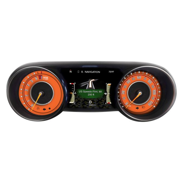 US Speedo® - Daytona Edition Gauge Face Kit, Orange, 120 MPH, 7000 RPM