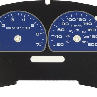 US Speedo® - Daytona Edition Gauge Face Kit with Green Night Lettering Color, Blue
