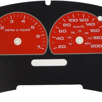 US Speedo® - Daytona Edition Gauge Face Kit with Green Night Lettering Color, Red