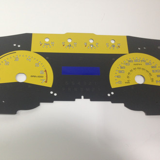 US Speedo® - Daytona Edition Gauge Face Kit with Green Night Lettering Color, Yellow, 140 MPH